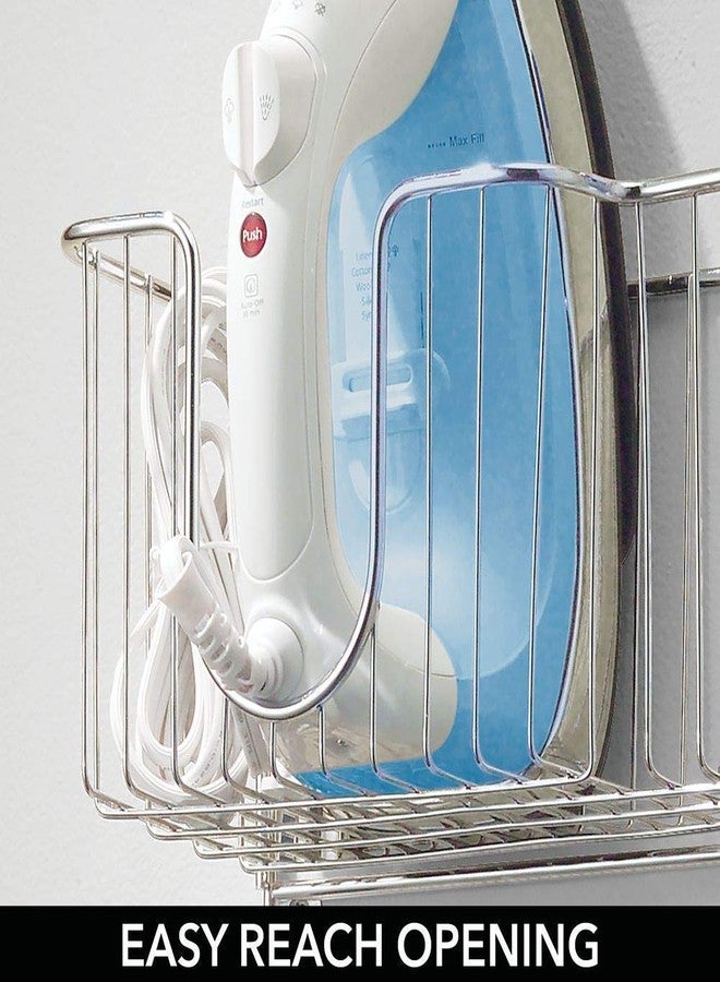 INDIAN DECOR Ironing Board Holder with Storage Basket - Over The Door Ironing Board Storage - Chrome - Image 4